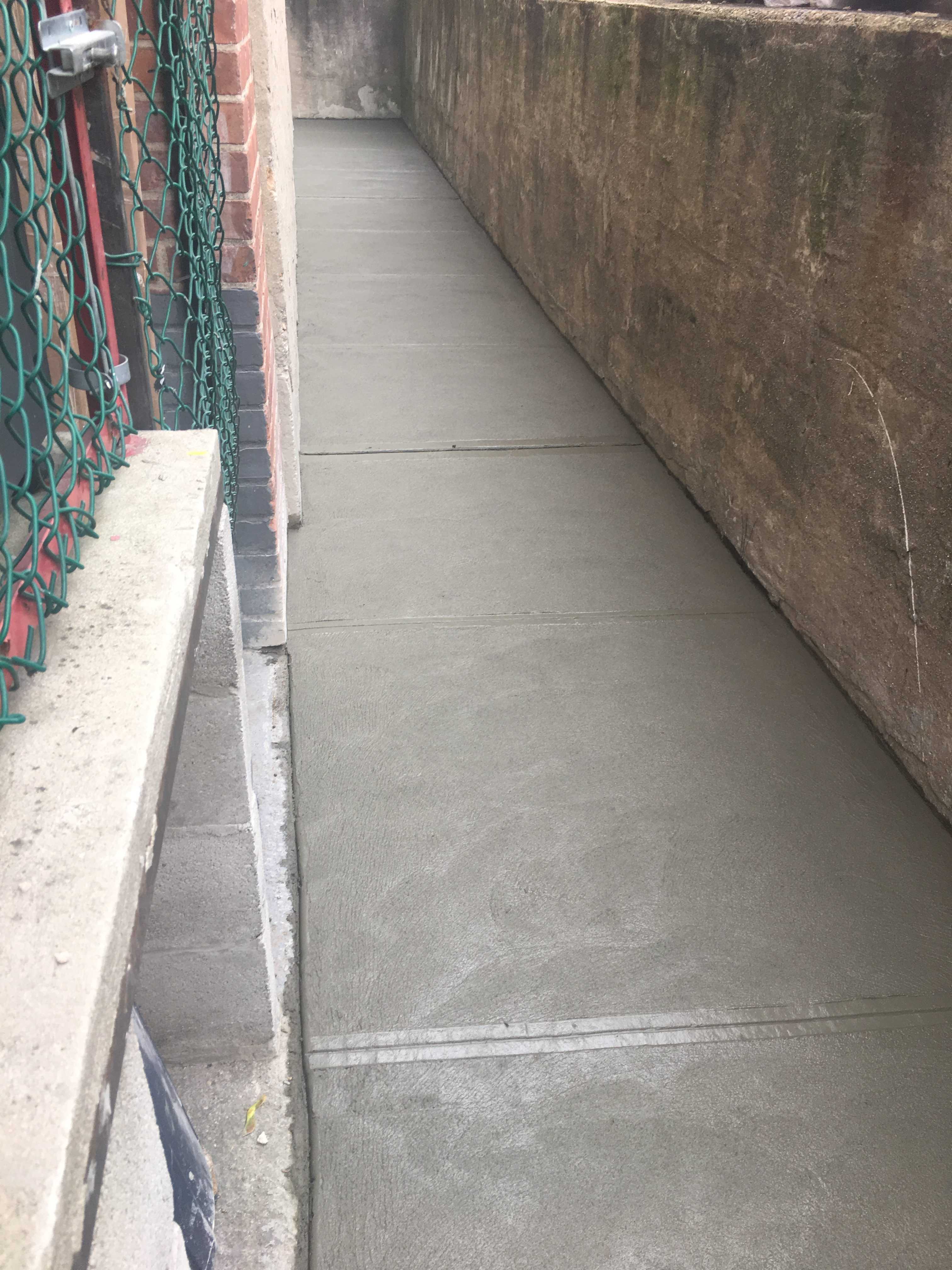 concrete float finish pathway flushing
